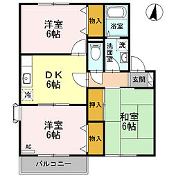 サイプレスタウンC 3DKの間取図画像