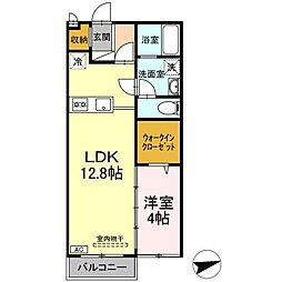 ヴェルドミール 1LDKの間取図画像