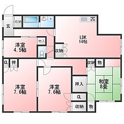エステート武蔵野 4LDKの間取図画像