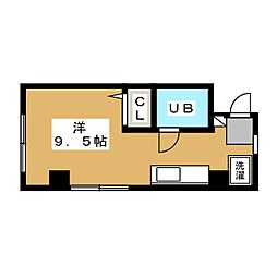 ラ・グリュデュベール ワンルームの間取図画像