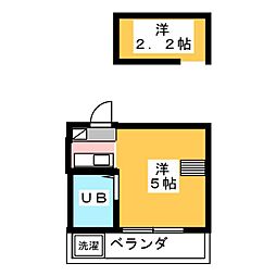 ラビアン西調布 ワンルームの間取図画像