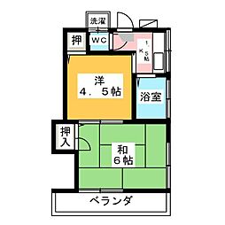 井上荘 2Kの間取図画像