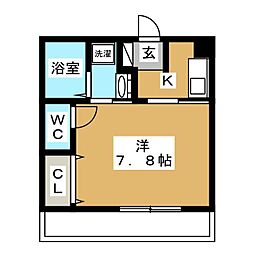 コンフォートゆうや 1Kの間取図画像