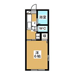 メゾンドフルール 1Kの間取図画像