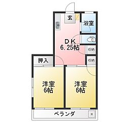 コーポラス39 2DKの間取図画像