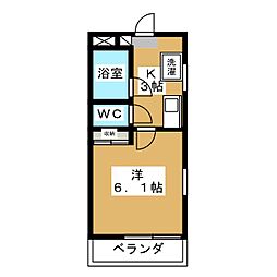コナヴィレッジ 1Kの間取図画像