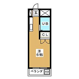 グレースコート ワンルームの間取図画像