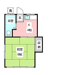 寿ハイツ 1Kの間取図画像