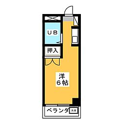 ジュネスハイム 3階ワンルームの間取り