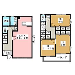 ルミエール泉Ａ 1階3LDKの間取り