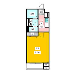 パフュームIII 4階1Kの間取り