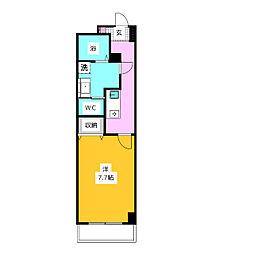 ネルメッツォ国分寺 2階1Kの間取り