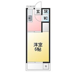 上原コーポラス 1Kの間取図画像