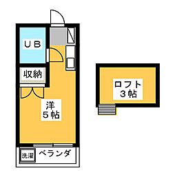 エスタ国分寺壱番館 ワンルームの間取図画像