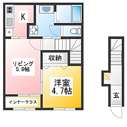 Halelea・Aoba(ハレレア・アオバ) 1LDKの間取図画像