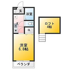 コアフォーレストタウン2 1Kの間取図画像