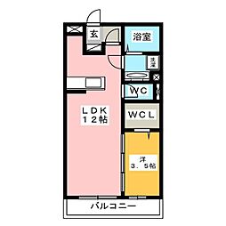 花水木I 1LDKの間取図画像