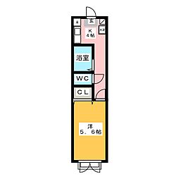 ロイヤルハイツウチヤマ 1Kの間取図画像