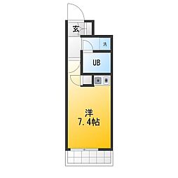 藤和シティコープ国分寺 ワンルームの間取図画像