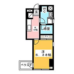 第3サイトウビル 1Kの間取図画像