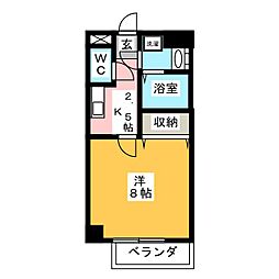 アマービレ国立 1Kの間取図画像