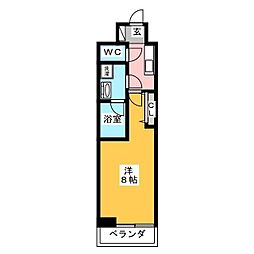 スカイコートパレス一橋学園 1Kの間取図画像