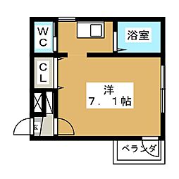 ルネス・橋本Ｂ 4階ワンルームの間取り