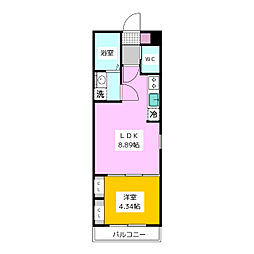 ＧＲＡＤＵＳ上溝II 1階1LDKの間取り