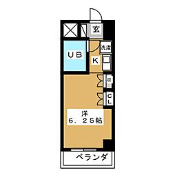 Ｋ　Ｃｏｕｒｔ 3階ワンルームの間取り