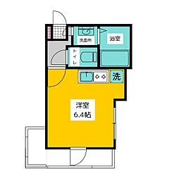 primo橋本 3階1Kの間取り
