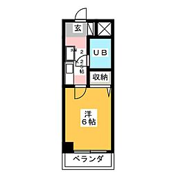 アメニティ山本 1Kの間取図画像