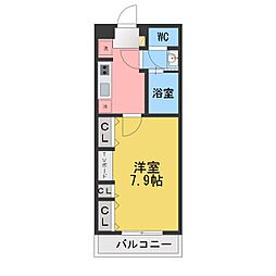 キル・フェボン 1Kの間取図画像