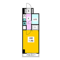 デイム橋本 1Kの間取図画像