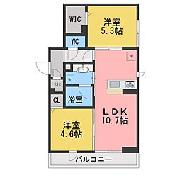 イヴレーア橋本 2LDKの間取図画像