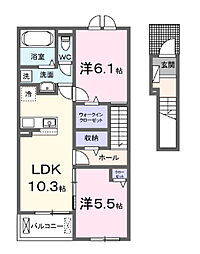サンネリネ 2LDKの間取図画像