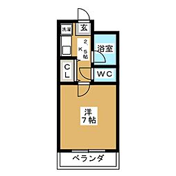 ル・クラージュ 1Kの間取図画像