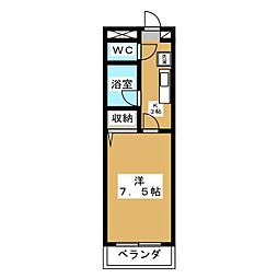 ロードサイドヒルズ 1Kの間取図画像