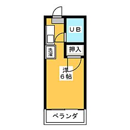 ハイツ葦 ワンルームの間取図画像