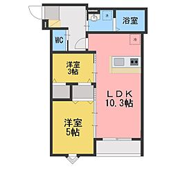 Relier相模原(ルリエサガミハラ) 2LDKの間取図画像