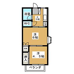 サンハイツ大神田 2Kの間取図画像
