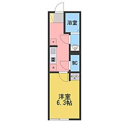 相模原市緑区橋本4丁目アパート 1Kの間取図画像