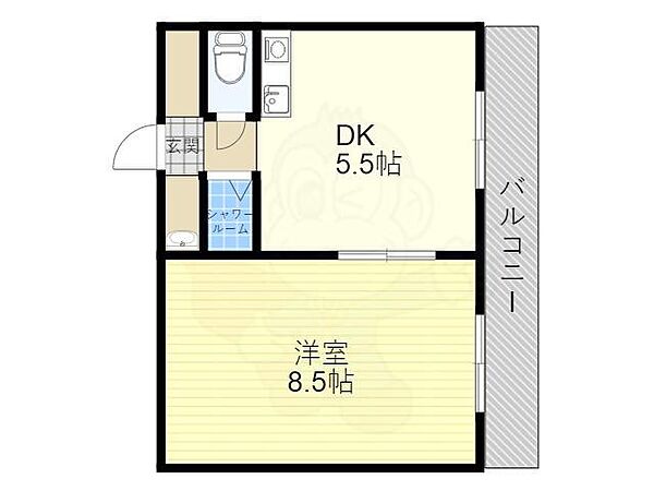 クレイドル江坂 301｜大阪府吹田市江坂町３丁目(賃貸マンション1DK・3階・29.00㎡)の写真 その2