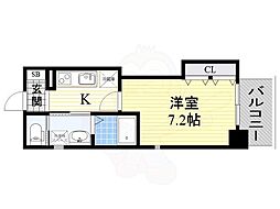 Osaka Metro御堂筋線 江坂駅 徒歩2分の賃貸マンション 11階1Kの間取り