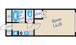 ロイヤル江坂 1Kの間取図画像