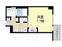 ラドゥセール江坂2 ワンルームの間取図画像