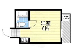 グランシャトー北加賀屋 ワンルームの間取図画像