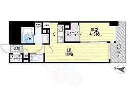 グランアッシュ江坂 1LDKの間取図画像