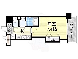 Luxe江坂2 1Kの間取図画像