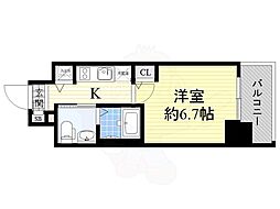 エスリード江坂江の木町 1Kの間取図画像