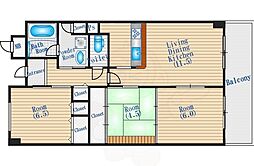 メゾンドール江坂 3LDKの間取図画像